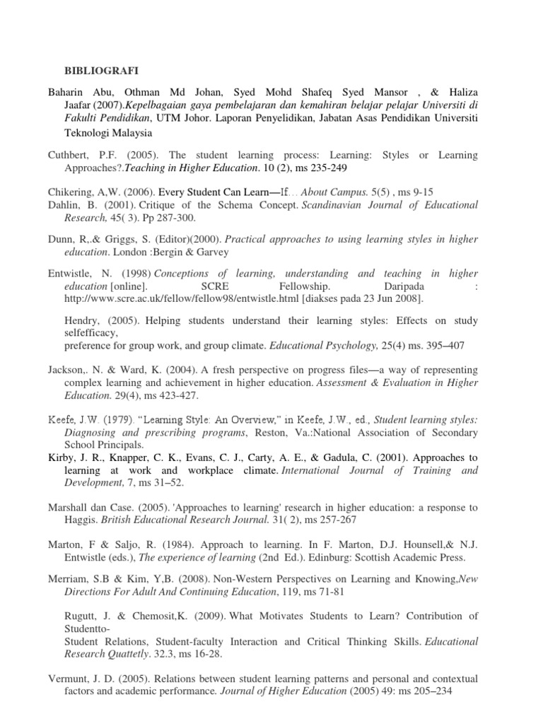 CONTOH PENULISAN BIBLIOGRAFI APPA Higher Education