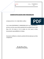 Certificado de Trabajo