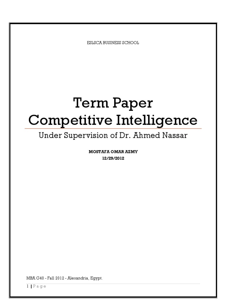 term paper on mba