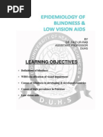Epidemiology of Blindnesss and Low Vision Aids