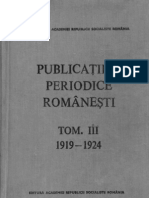 Academia Romana - Publicatiile Periodice Romanesti, Tom 3, 1919-1924
