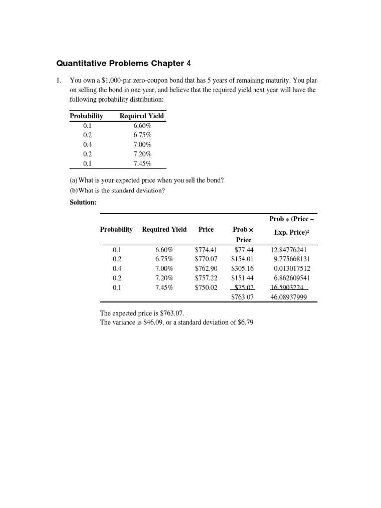 Quantitative Problems Chapter 4 | PDF | Business | Finance & Money ...