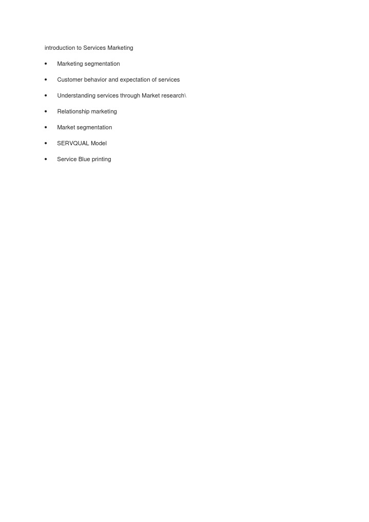 Introduction To Services Marketing | PDF | Business