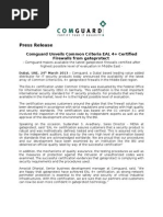 Comguard Unveils Common Criteria EAL 4+ Certified Firewalls from gateprotect 