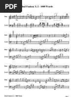 Final Fantasy X 2 1000 Words-C-Major Sheet Music