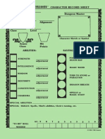 Basic D&D PC Record Sheet