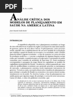 AnaliseCriticadosModelosdePlanejamentoemSaudenaAmericaLatina