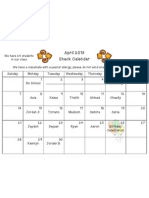 April Snack Calendar