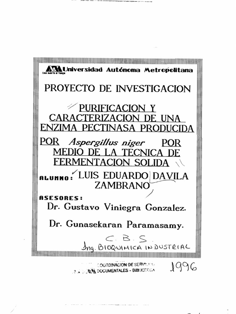 Purificación de Pectinasa de Aspergillus niger | PDF | Pared celular ...