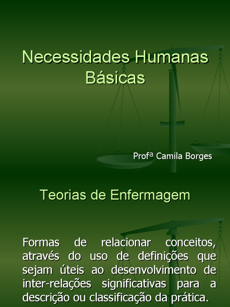 Teoria Das Necessidades Humanas Básicas Wanda Horta Resumo