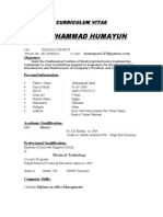 Muhammad Humayun: Curriculum Vitae