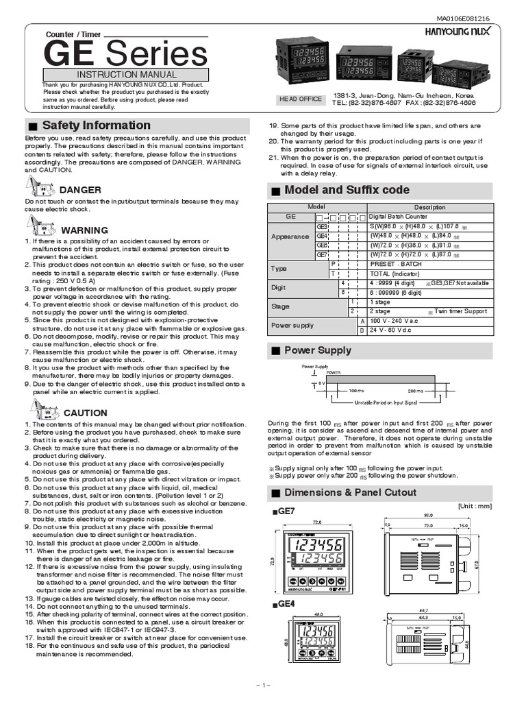 GE Timer and Counter Instruction Manual | PDF | Bipolar Junction ...