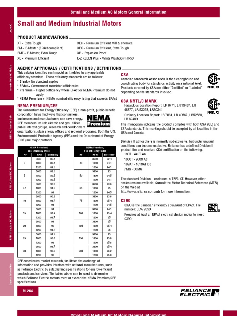 Reliance motor informationcourtesy Reliance Motor