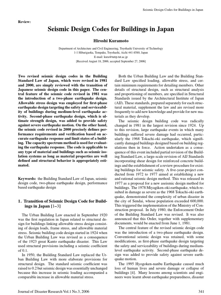 Seismic Building Codes In japan Building Code Earthquakes