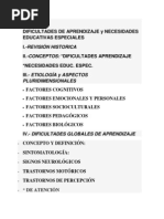 Dificultades de Aprendizaje y Necesidades Educativas Especiales