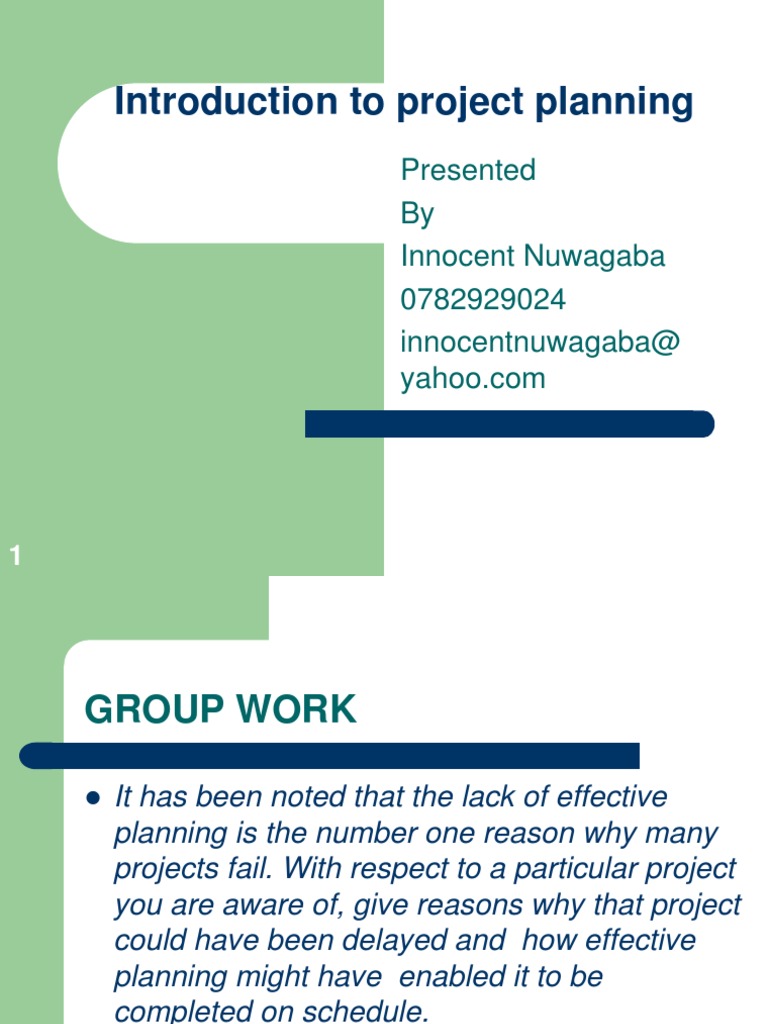 Introduction to Project Planning | PDF | Project Management | Strategic ...