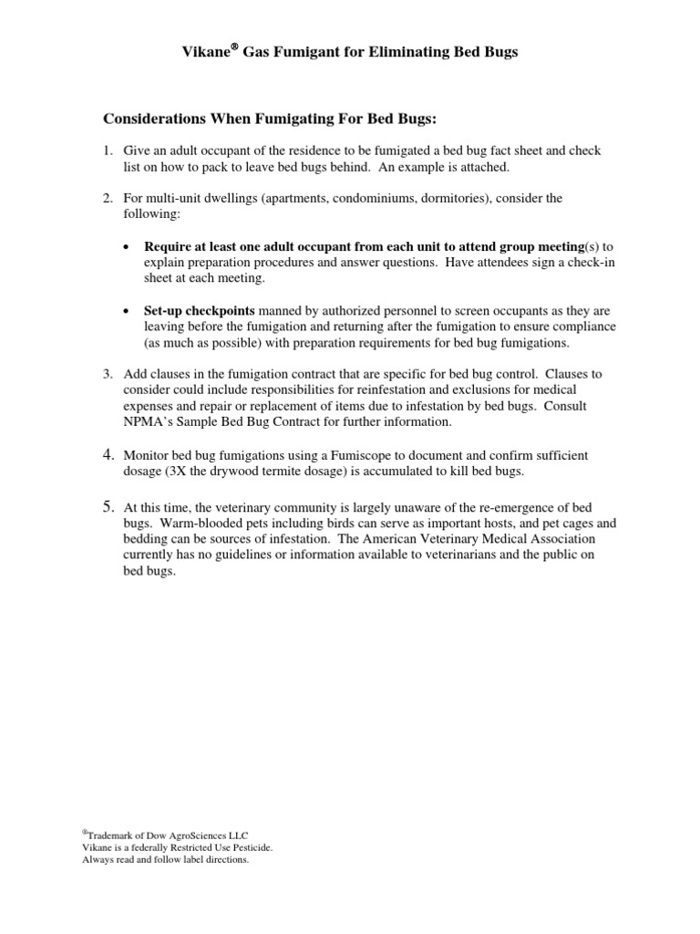 Bed Bug Fumigation Check List3 | PDF | Bed | Mattress