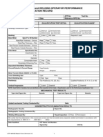 Welder and Welding Operator Performance Qualification Record