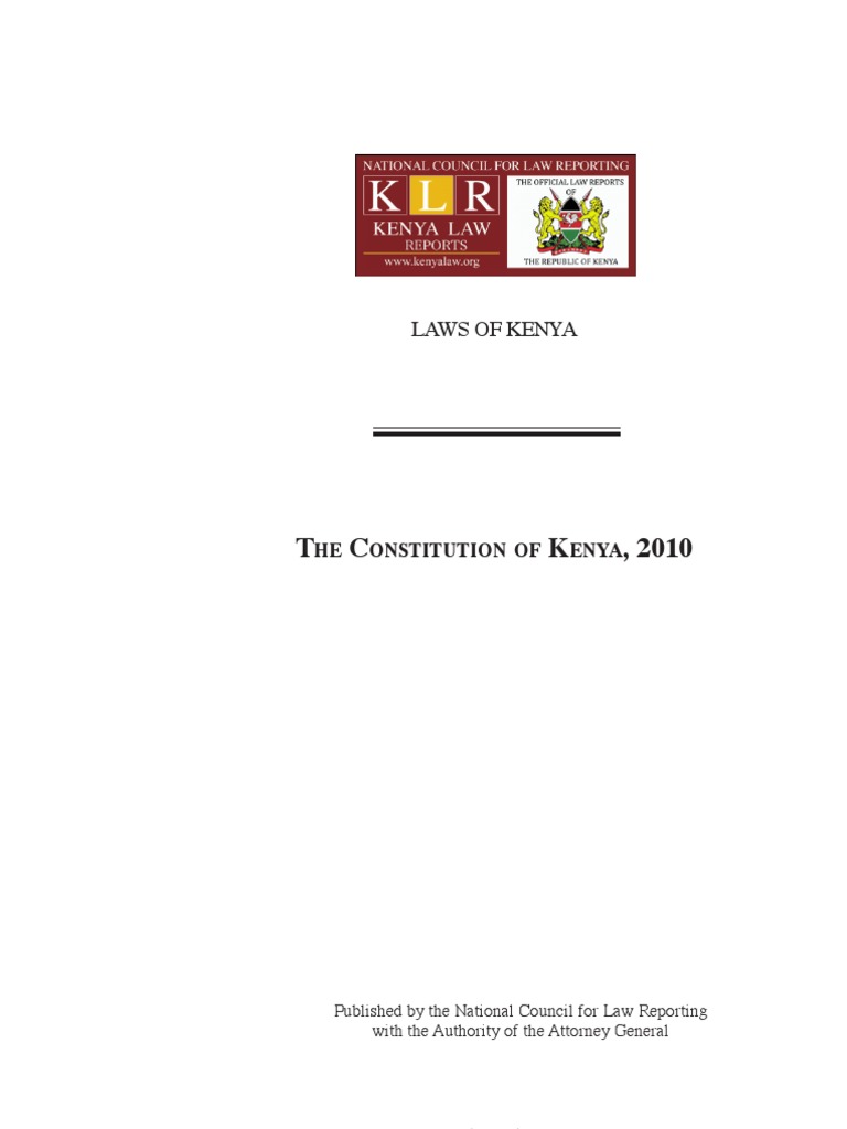 The Constitution of Kenya, 2010 PDF House Of Commons Of The United