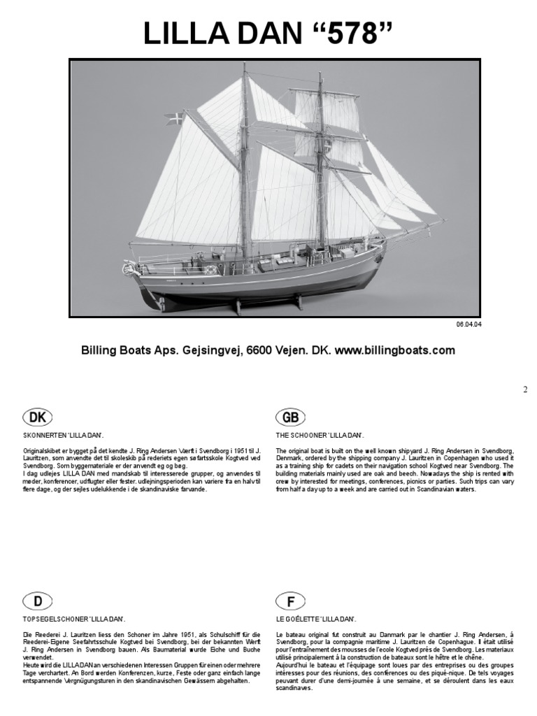Billing Boats LILLA DAN 船模型キット NR. 578 Amazon.com: Billing Boats B578 1:50 Scale Lilla Dan Model