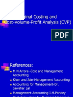 Marginal Costing and Cost-Volume-Profit Analysis (CVP)