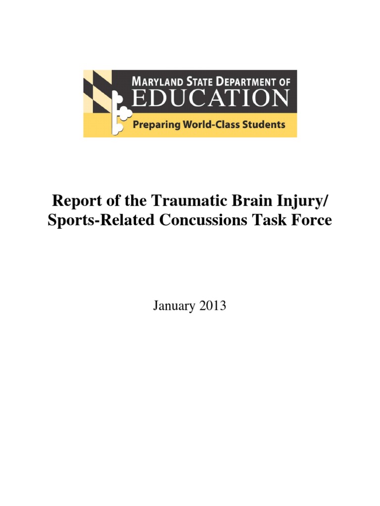 01-22-2013 MD ST Dept of Ed ConcussionTaskForceReport | PDF ...