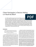 Citizen Participation in Decision Making: Is It Worth The Effort?
