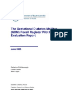 The Gestational Diabetes Mellitus (GDM) Recall Register Pilot Pro