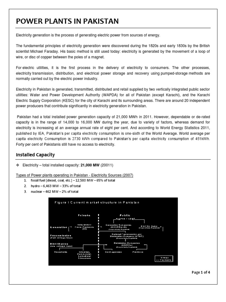 Overview of Power Generation in Pakistan | PDF | Electricity Generation ...