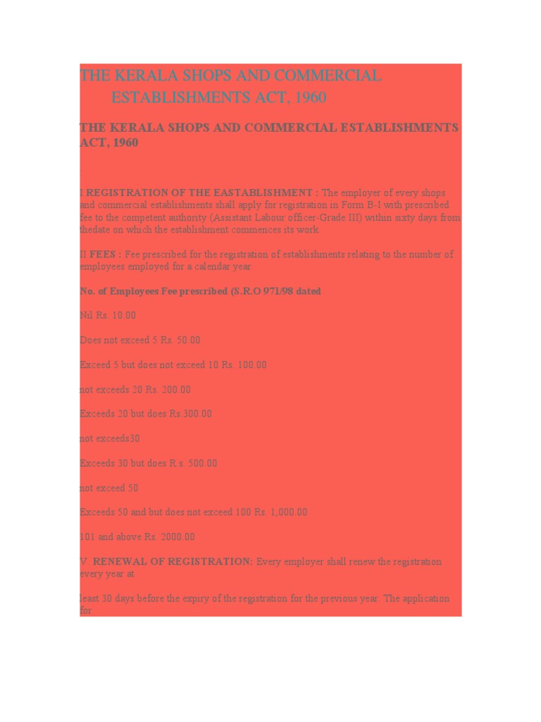 81021620 Shops And Establishment ACT Overtime Employment