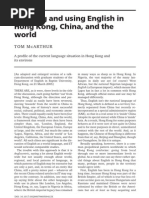 Teaching and Using English in HK China and the World by McArthur 2005