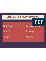 Gerunds & Infinitives: Infinitive: To V Gerund: V-Ing