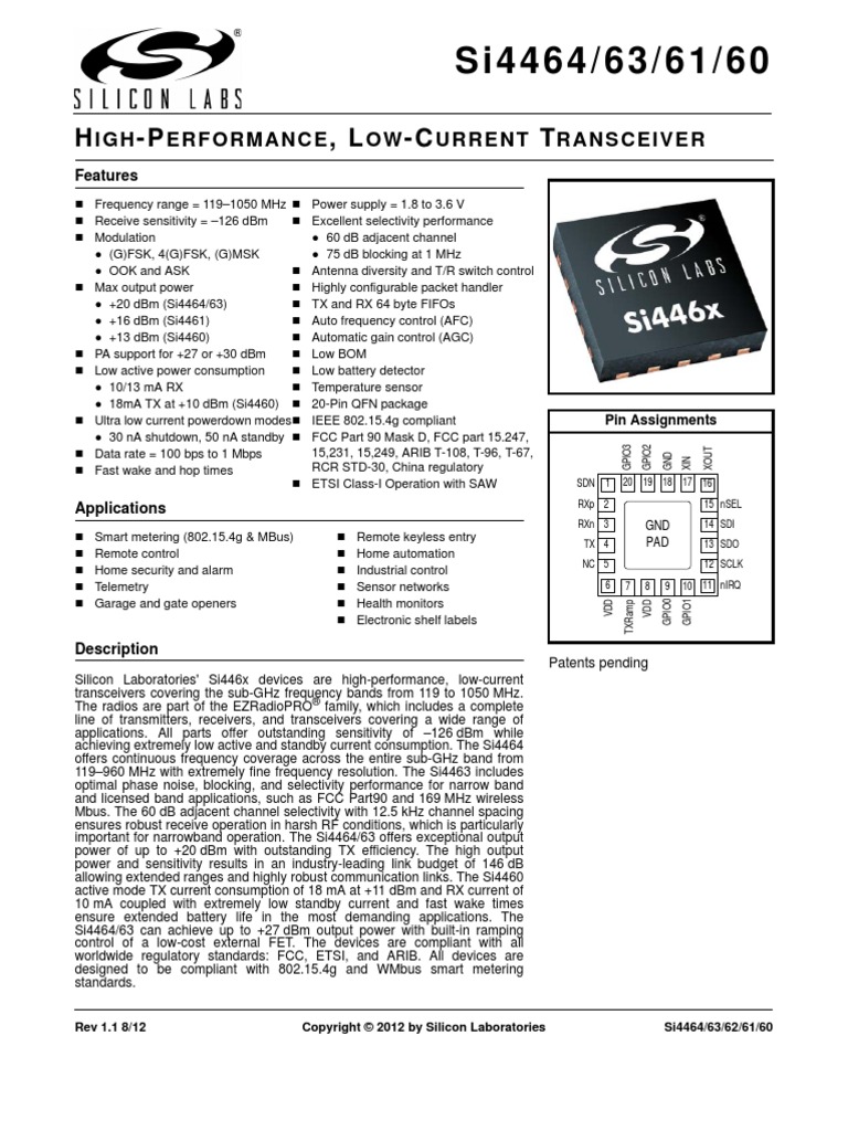 H - P, L - C T: IGH Erformance OW Urrent Ransceiver | PDF | Hertz ...