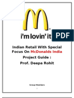 Indian Retail With Special Focus On McDonalds India