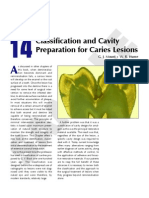 Classification and Cavity Preparation For Caries Lesions