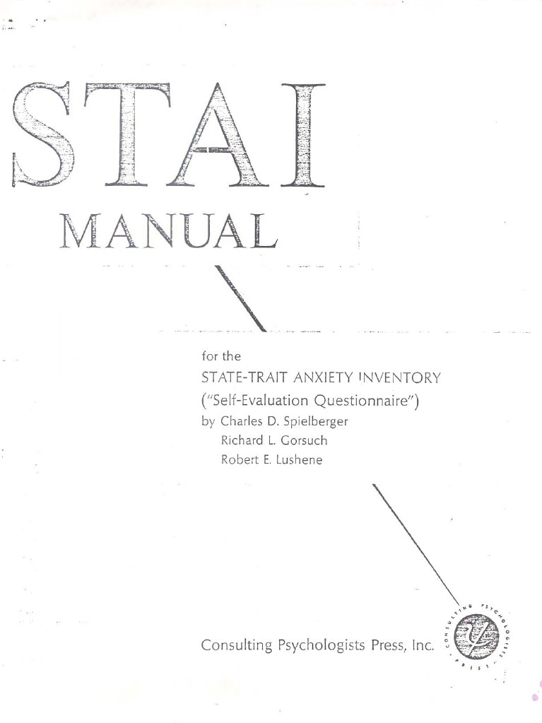 State Trait Anxiety | PDF