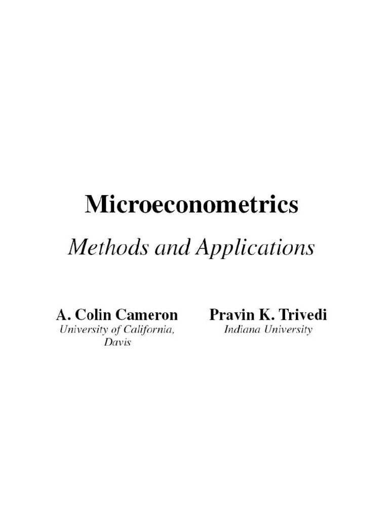 Solution Manual for Microeconometrics | Regression Analysis | Statistical  Inference