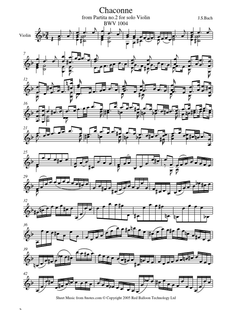 Bach Chaconne SheetMusicTradeCom | PDF | Art