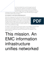 This Mission. An EMC Information Infrastructure Unifies Networked