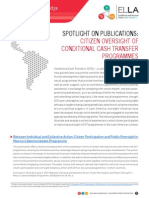SPOTLIGHT ON PUBLICATIONS: Citizen Oversight of Conditional Cash Transfer Programmes