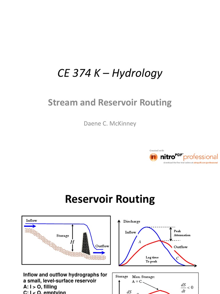 Stream and Reservoir Routing Methods | PDF | Bodies Of Water ...