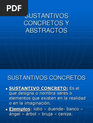 Sustantivos Concretos Y Abstractos