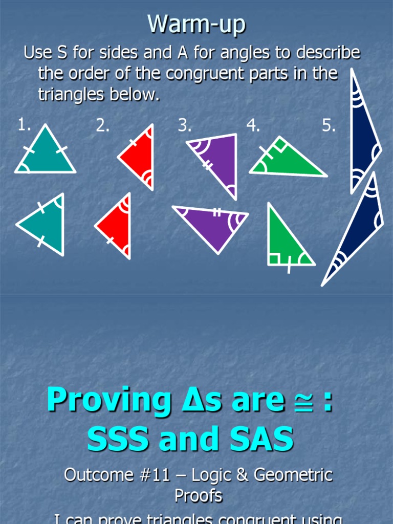 Proving Triangles Congruent - SSS & SAS | PDF | Teaching Methods ...