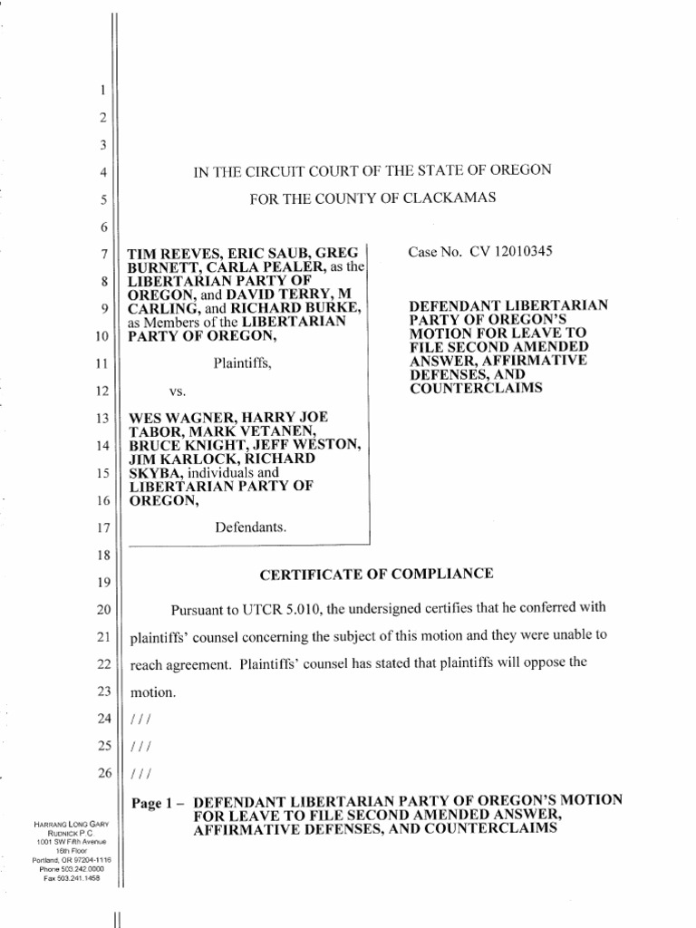Motion for leave to file second amended answer p0325875 pdf