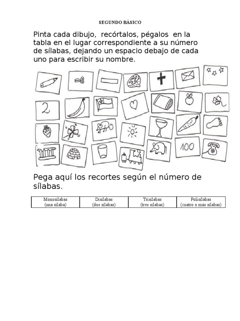 Guía Segudo Básico Palabras Según Número de Silabas PDF