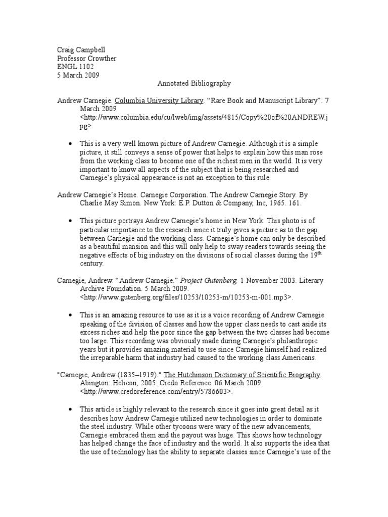 Where does an annotated bibliography go picture