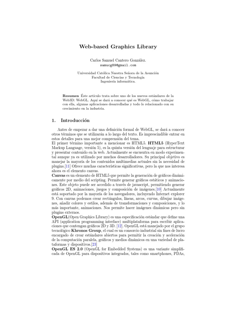 Introducción a WebGL y su API | PDF | Web Gl | Informática