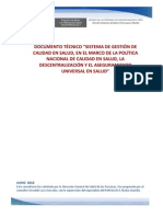 Calidad en Salud en El Marco de Politica Nacional Calidad en Salud Descentralizcion y Aus