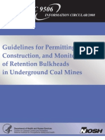 Bulkhead Guidelines in Underground Mines