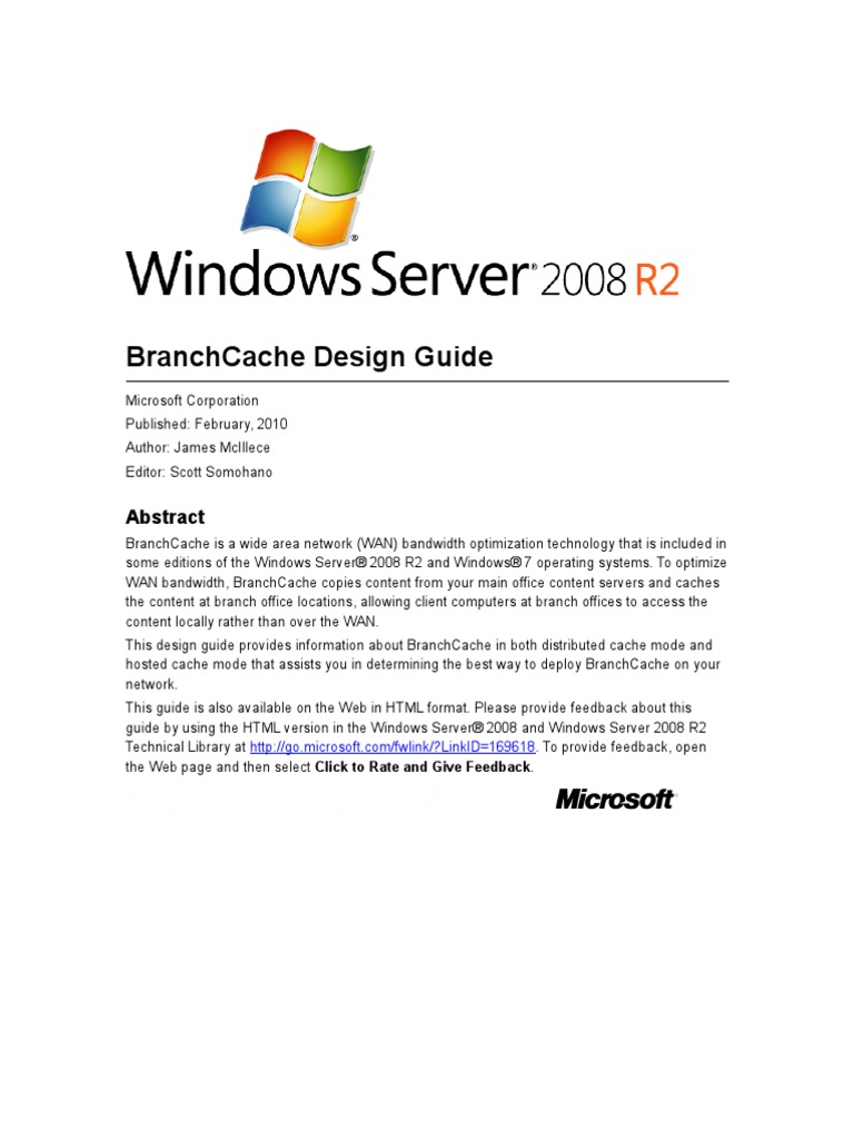 BranchCache Design | PDF | Group Policy | Hyper V